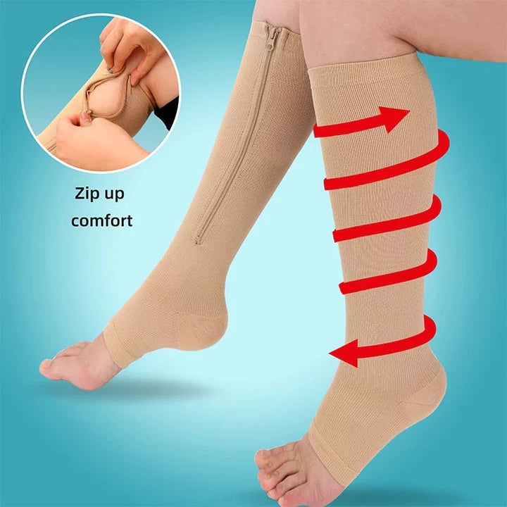 ZipSox™ - Chaussettes de compression avec fermeture éclair