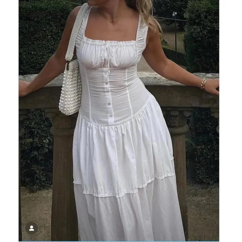 Robe Plissée Blanc/Noir
