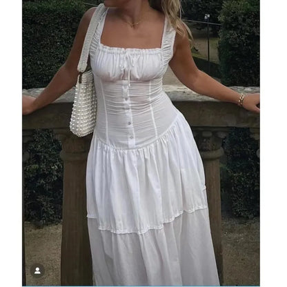 Robe Plissée Blanc/Noir