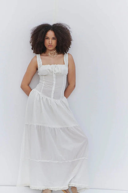 Robe Plissée Blanc/Noir